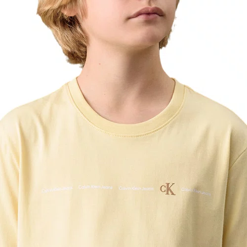 Camiseta Algodão Orgânico Amarelo Manteiga Calvin Klein