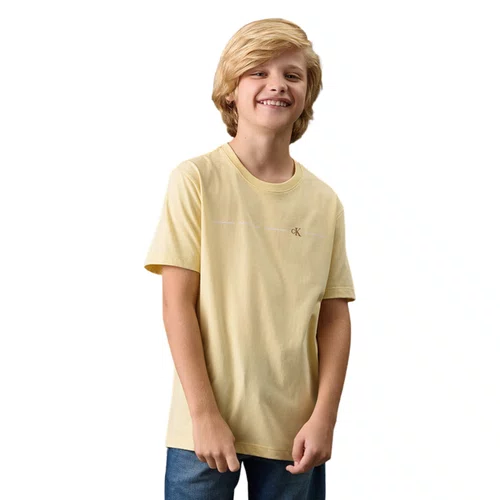 Camiseta Algodão Orgânico Amarelo Manteiga Calvin Klein