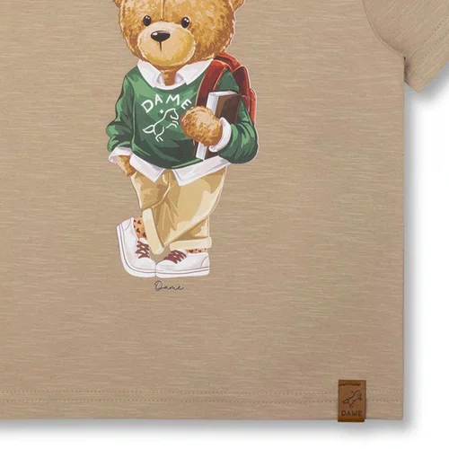 Camiseta Algodão Teddy Bege Estudante Dame