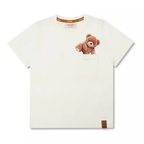 Camiseta Algodão Teddy Bolso Off White Dame