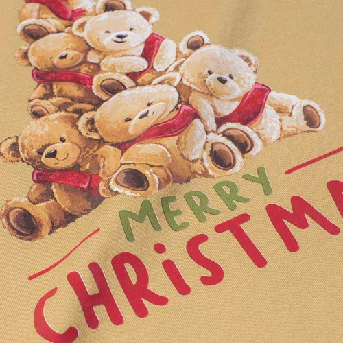 Camiseta Algodão Teddy Natal Bege Dame