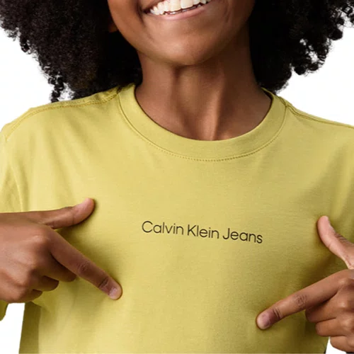 Camiseta Calvin Klein JJ111I Logo Verde Pistache