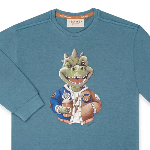 Camiseta Manga Longa Dino Aquacmarine Dame