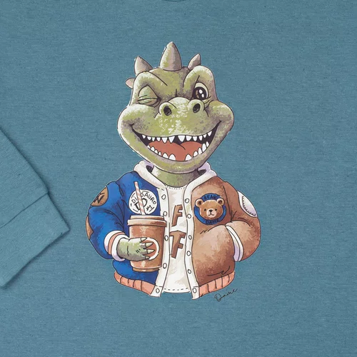 Camiseta Manga Longa Dino Aquacmarine Dame