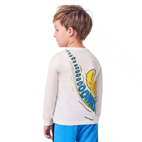 Camiseta Manga Longa Mickey Bye Bye Off White Youccie