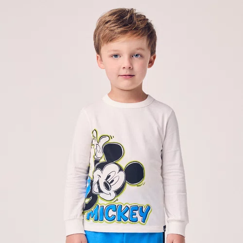 Camiseta Manga Longa Mickey Bye Bye Off White Youccie