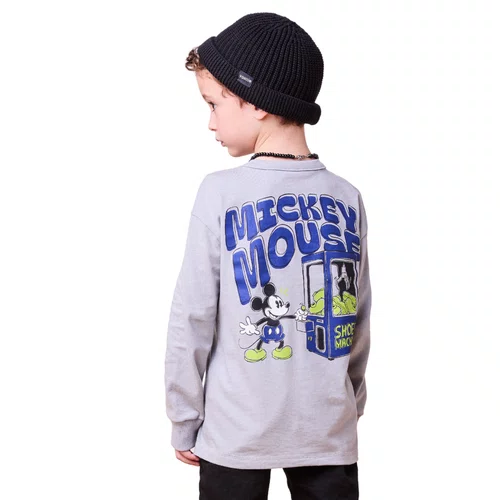 Camiseta  Manga Longa Mickey Cinza Youccie