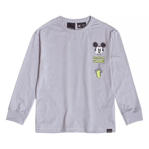 Camiseta  Manga Longa Mickey Cinza Youccie