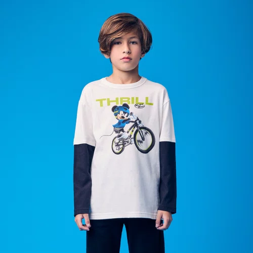 Camiseta Mickey Ciclista DIsney Off White Youccie
