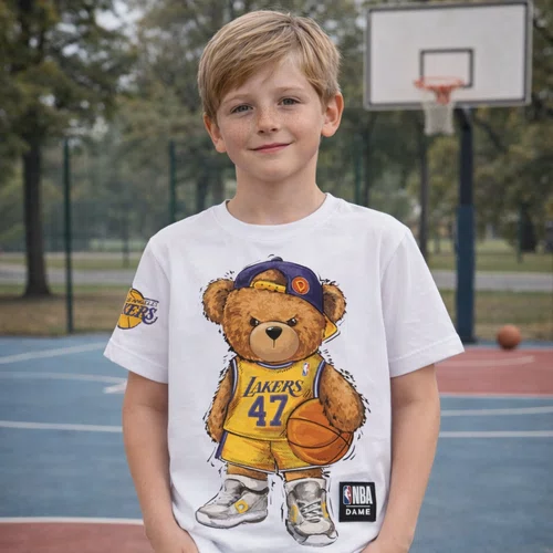 Camiseta NBA Teddy Los Angeles Branco Dame