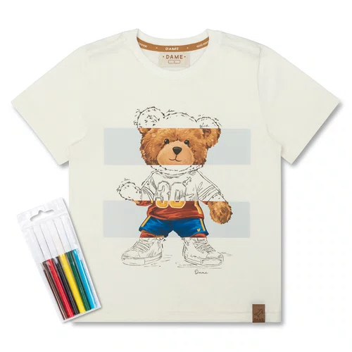 Camiseta Teddy Para Colorir Branco Dame