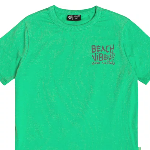 Camiseta Verde Prancha Beach Vibes Youccie
