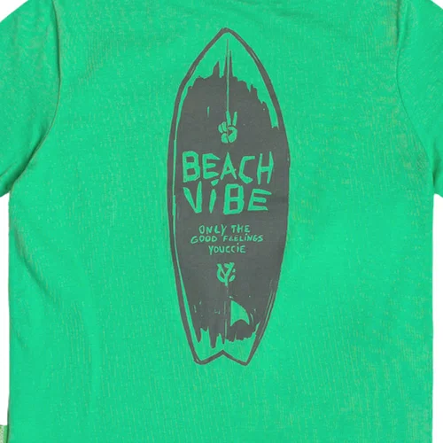 Camiseta Verde Prancha Beach Vibes Youccie
