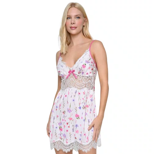 Camisola Curta Opala Floral e Pink Miss Victtoria