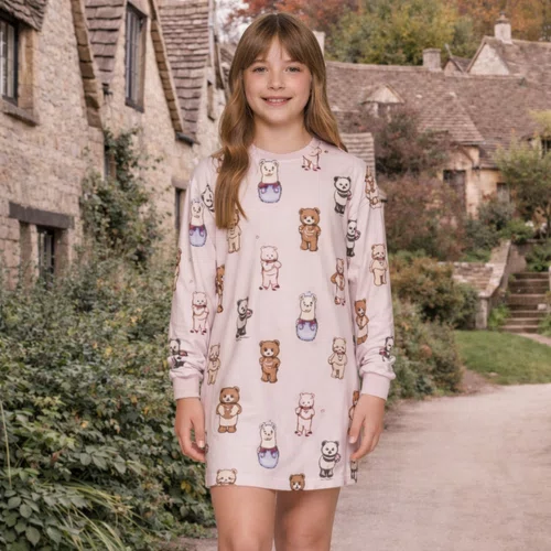 Camisola Dress Sweet In Bears Lua Lua