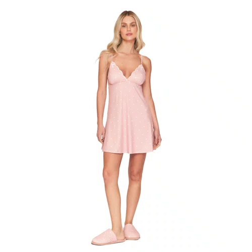 Camisola Feminina Poá Bordado Lovely Lua Lua