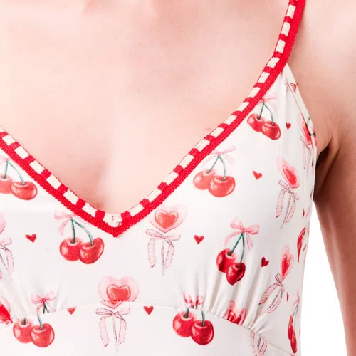 Camisola Love Cherry Cute Laços Joge