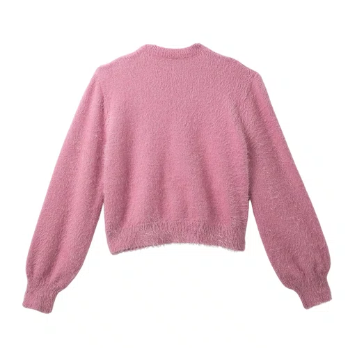 Cardigan Pelinho Cropped Rosa Algodão Farm Futura