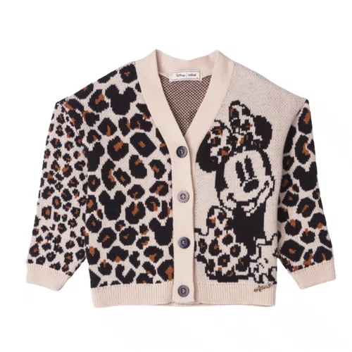 Casaco Infantil Menina Tricot Oncinha Minnie Bege Anime