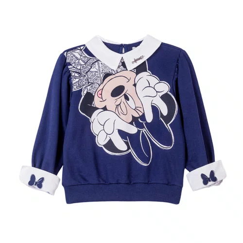Casaco Moletom Azul Com Gola Minnie Anime