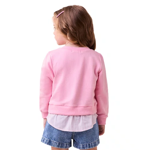 Casaco Moletom Daisy Rosa Camisa Momi