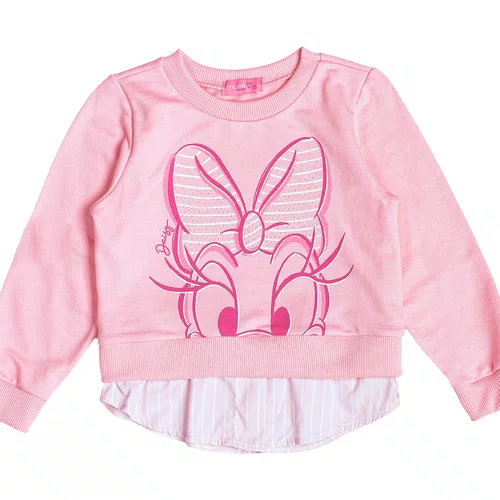 Casaco Moletom Daisy Rosa Camisa Momi