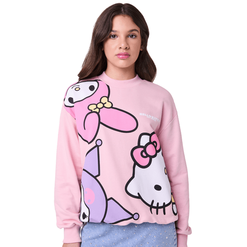 Casaco Moletom Rosa Turma Hello Kitty I Am