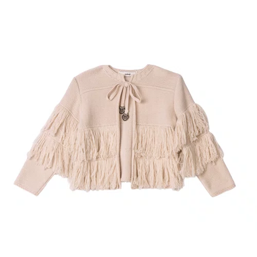 Casaco Tricot Franjas Cru Anime