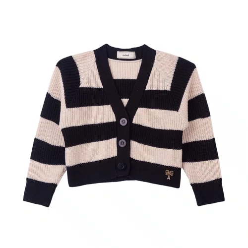 Casaco Tricot Listras Bege Preto Anime