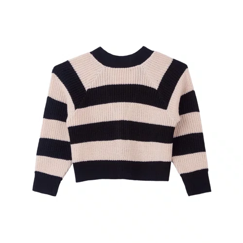 Casaco Tricot Listras Bege Preto Anime