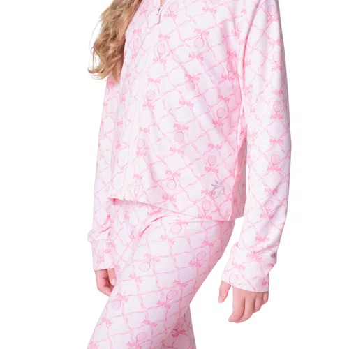 Casaqueto Light Raquetes Laços Rosa Pituchinhus