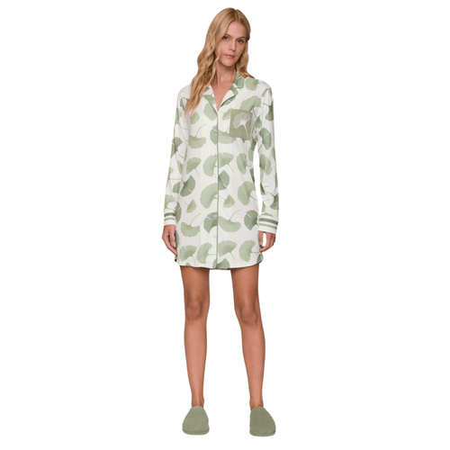 Chemise Aberto Flora Verde Lua Lua