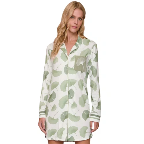 Chemise Aberto Flora Verde Lua Lua