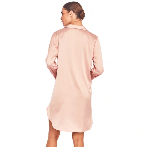 Chemise Manga Longa Cetim Rosa Revedenfant