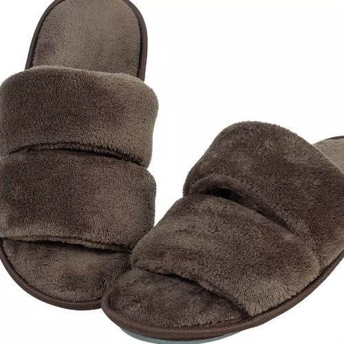 Chinelo Pantufa Tira Dupla Chocolate Cor Com Amor
