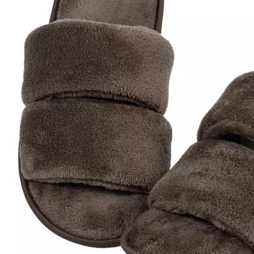 Chinelo Pantufa Tira Dupla Chocolate Cor Com Amor