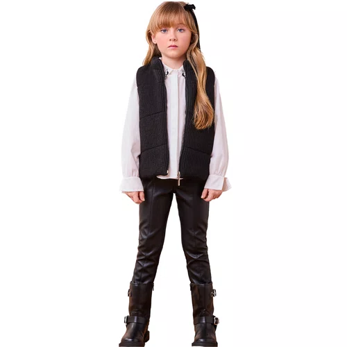 Colete Puffer Com Tricot Preto Anime