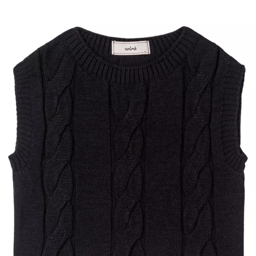 Colete Pullover Tricot Preto Anime