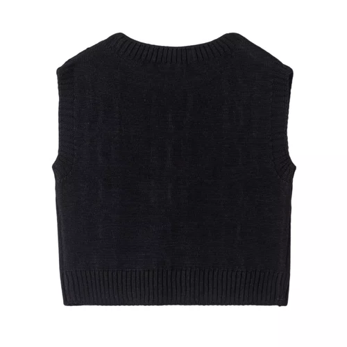 Colete Pullover Tricot Preto Anime