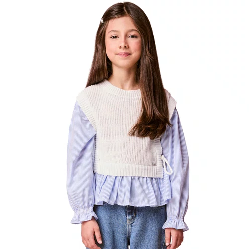 Colete Tricot Off Camisa Listras Momi