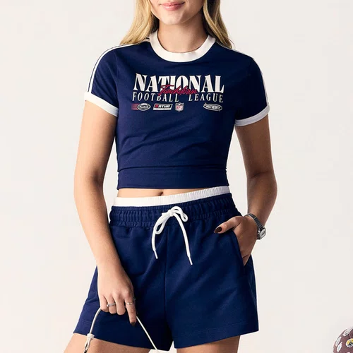 Conjunto Baby Tee e Short NFL Marinho Authoria