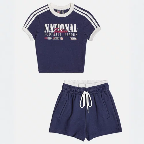 Conjunto Baby Tee e Short NFL Marinho Authoria