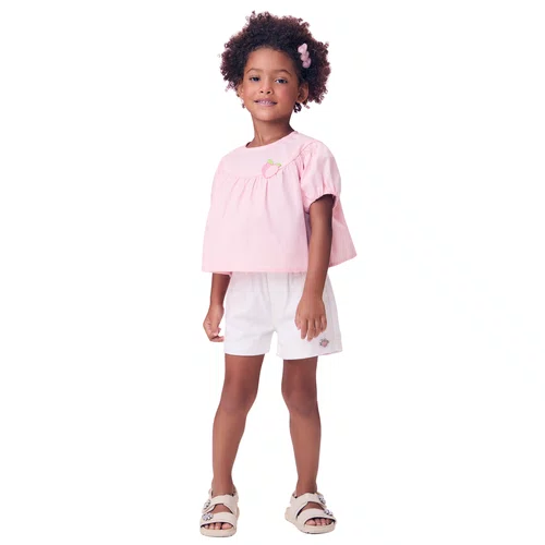 Conjunto Blusa Balone Rosa Off Momi