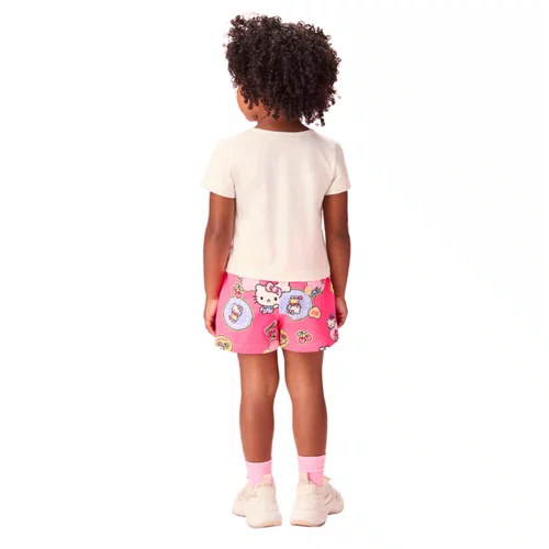 Conjunto Blusa e Shorts Hello Kitty Frutas Neon