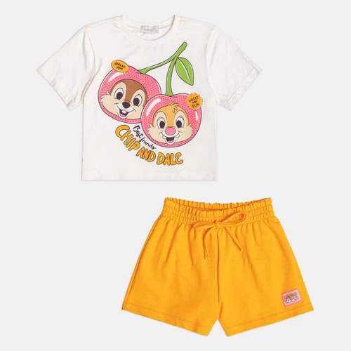 Conjunto Blusa e Shorts Laranja Tico e Teco Momi