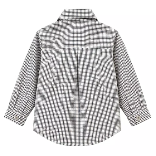 Conjunto Camisa Xadrezinho e Bermuda Bege Giverny Primo Bambino