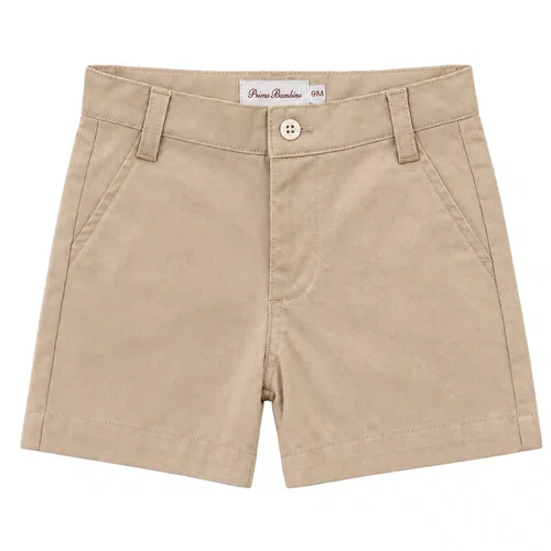Conjunto Camisa Xadrezinho e Bermuda Bege Giverny Primo Bambino