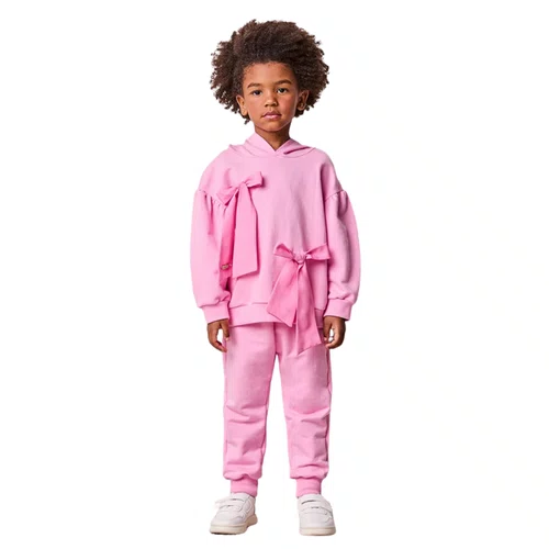 Conjunto com capuz Laços Rosa Girly Anime