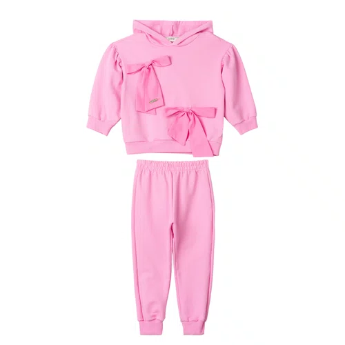 Conjunto com capuz Laços Rosa Girly Anime