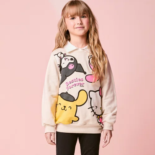 Conjunto Hello Kitty e Amigos Bege e Preto Momi